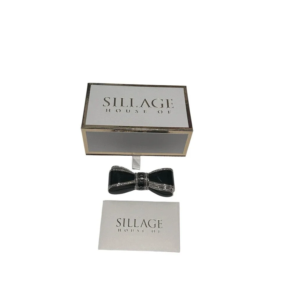 House of Sillage Bow Lipstick Case, Black New Read Description